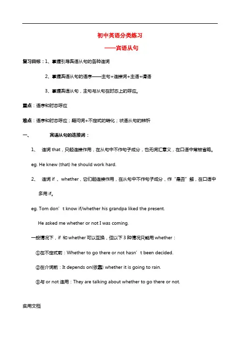 宾语从句用法详解