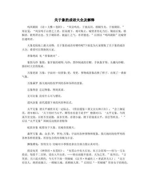 关于象的成语大全及解释