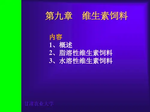 维生素营养功能与缺乏症