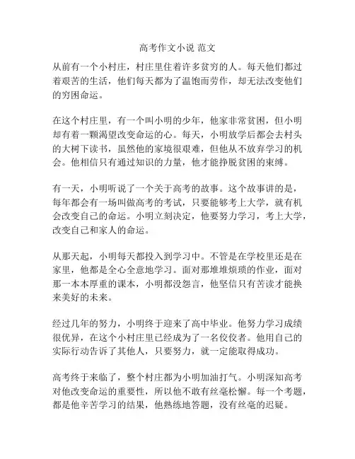 高考作文小说 范文