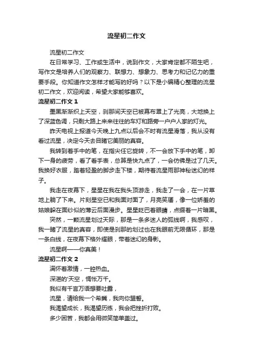 流星初二作文