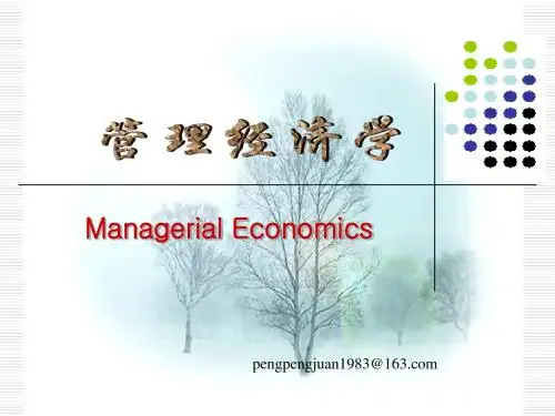 [管理学]管理经济学_绪论