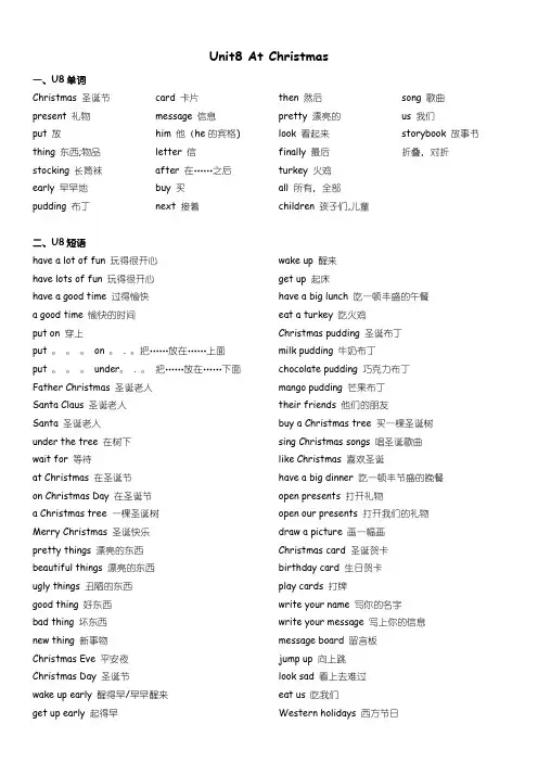 Unit8-At-Christmas-单元知识点(含专项练习)