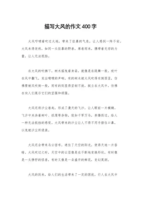 描写大风的作文400字