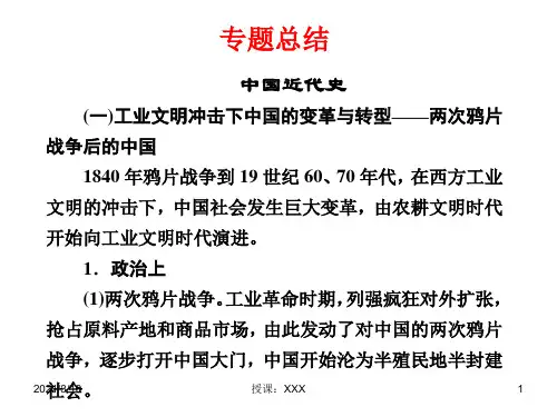 中国近代史专题总结PPT参考