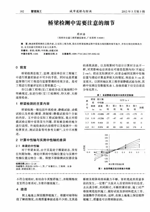 桥梁检测中需要注意的细节