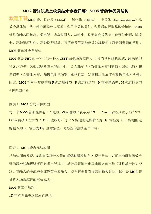 MOS管知识最全收录技术参数详解!MOS管的种类及结构