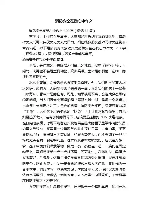 消防安全在我心中作文
