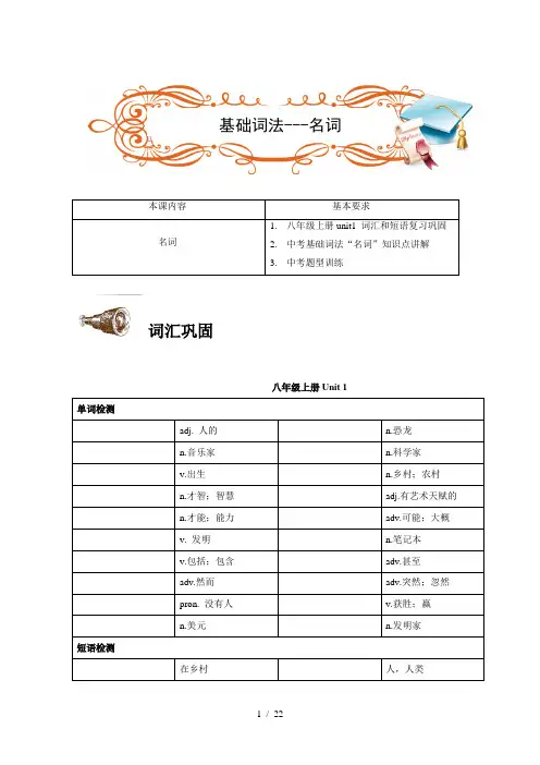 初中英语教案1.名词(学生版)-林晓龄(001)
