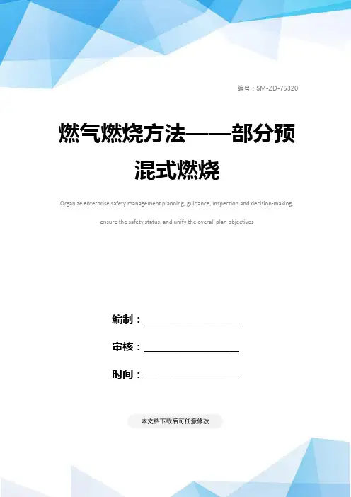燃气燃烧方法——部分预混式燃烧