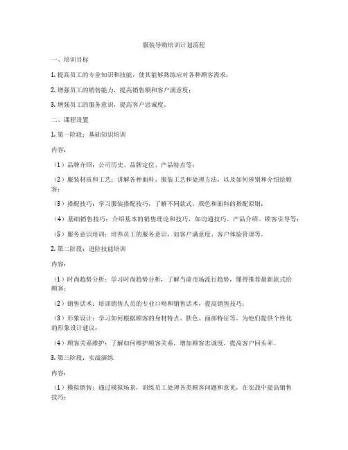 服装导购培训计划流程