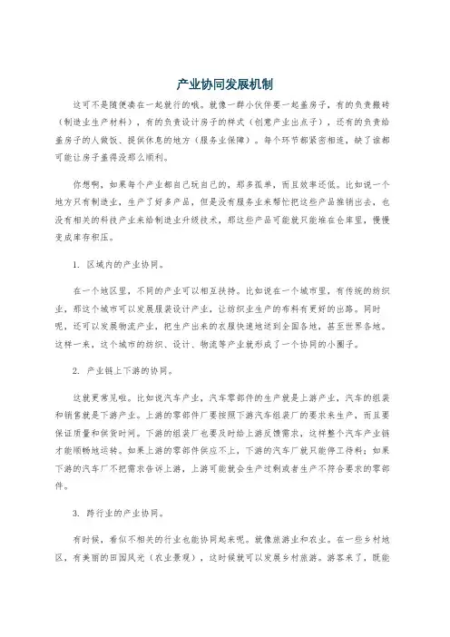 产业协同发展机制