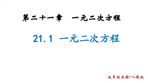 21.1一元二次方程     课件  2024—2025学年人教版数学九年级上册     