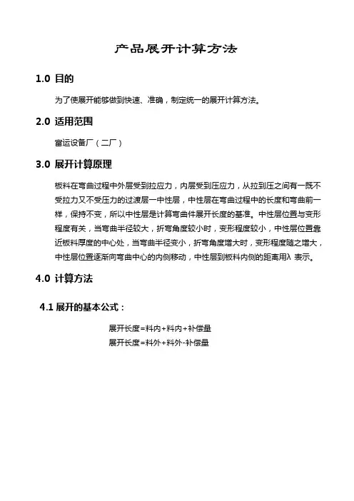 产品展开计算方法