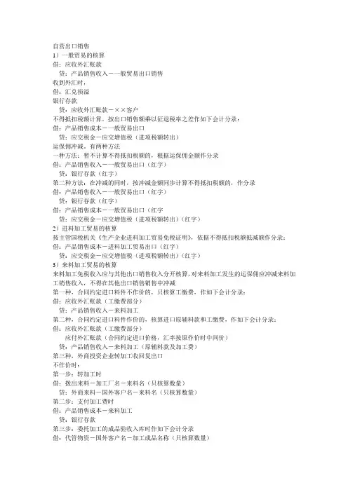 如何做出口会计分录