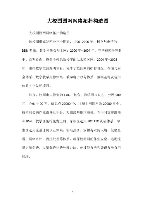大校园园网网络拓扑构造图