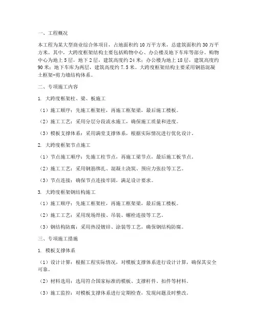 大跨度框架专项方案