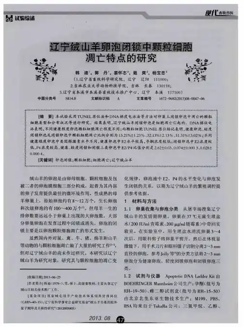 辽宁绒山羊卵泡闭锁中颗粒细胞凋亡特点的研究