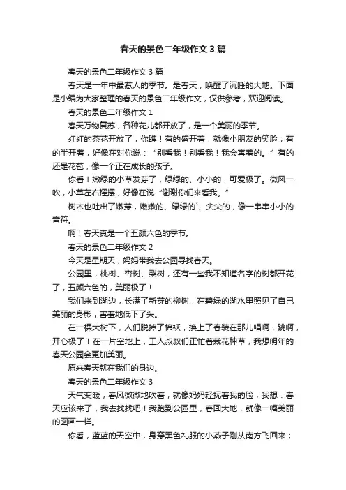 春天的景色二年级作文3篇
