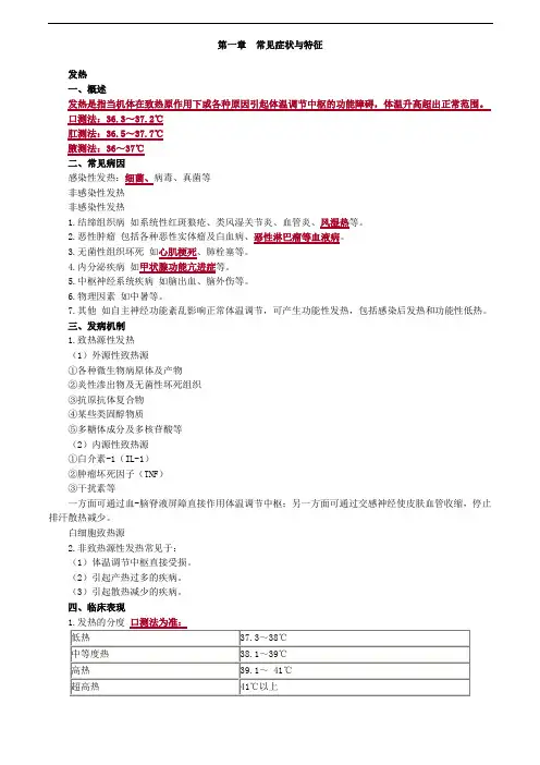 内科主治基础知识