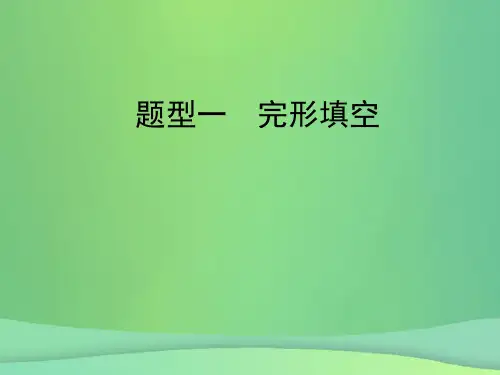 陕西省中考英语复习题型点拨题型一完形填空课件