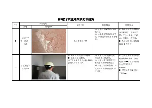 涂料防水质量通病及防治措施