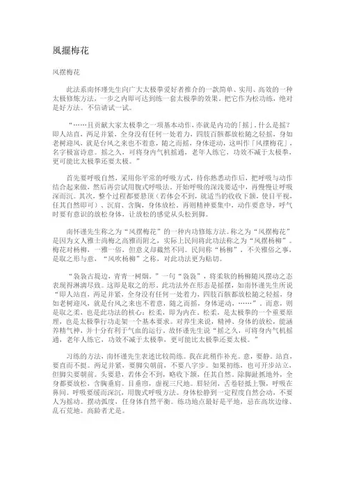 太极内功法(风摆梅花)