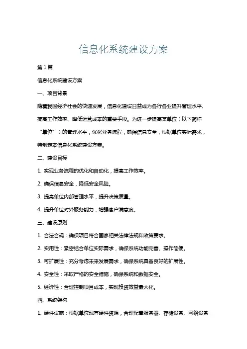 信息化系统建设方案