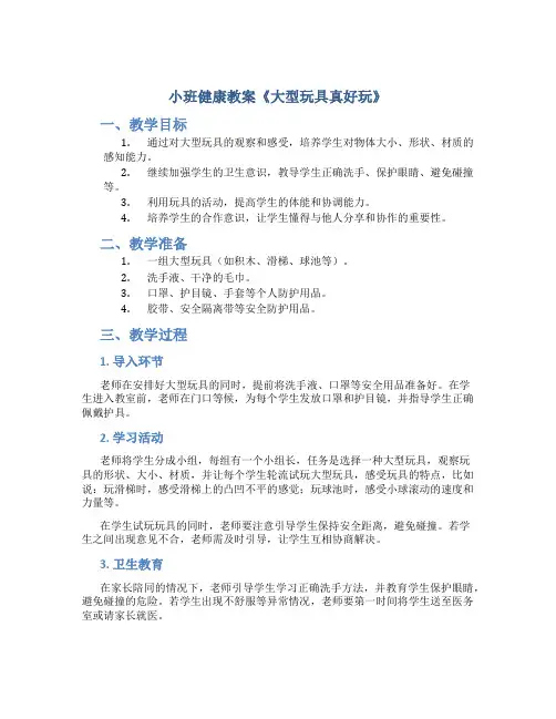 小班健康教案《大型玩具真好玩》