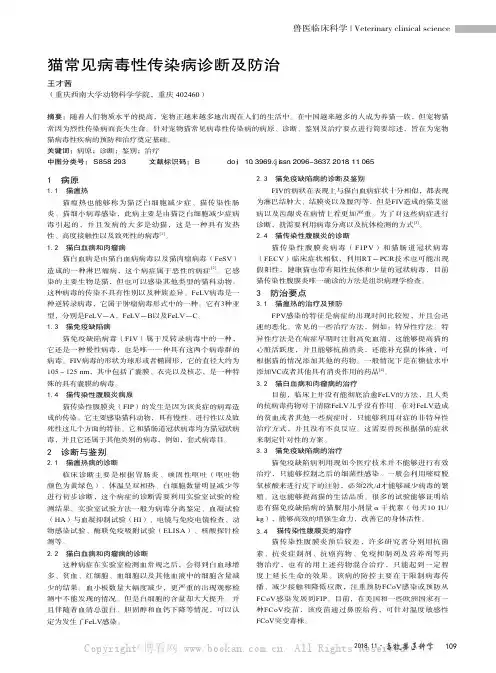 猫常见病毒性传染病诊断及防治 