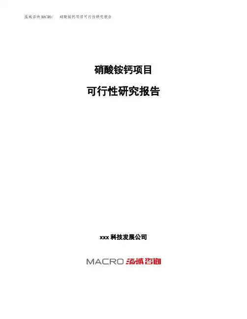 (投资参考建议模板)硝酸铵钙项目可行性研究报告