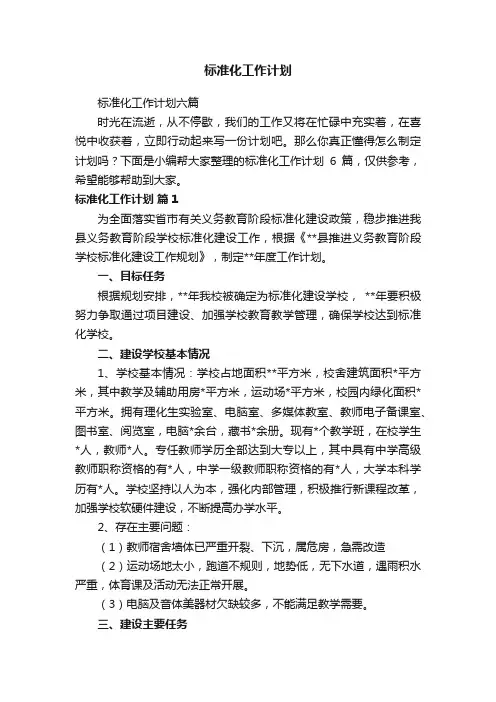 标准化工作计划