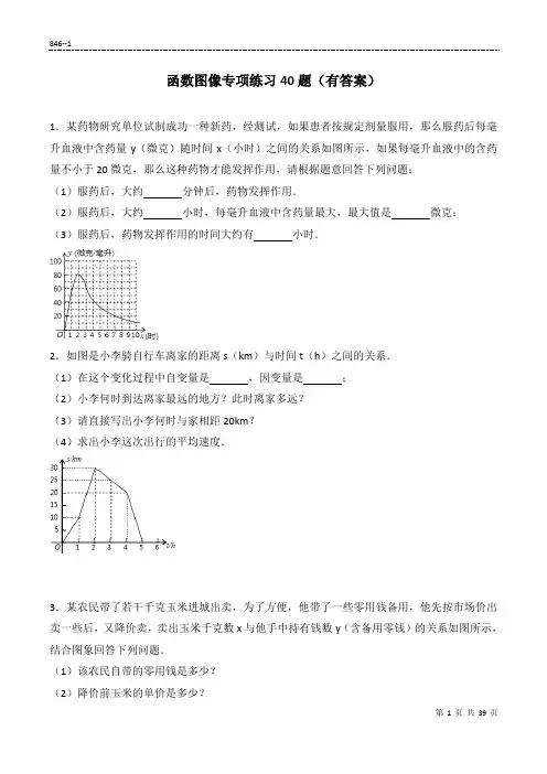 (846)函数图像专项练习40题(有答案)39页 ok