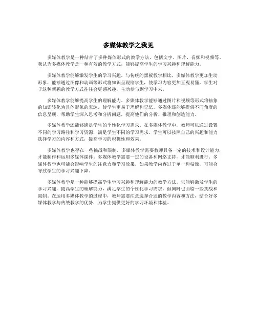 多媒体教学之我见