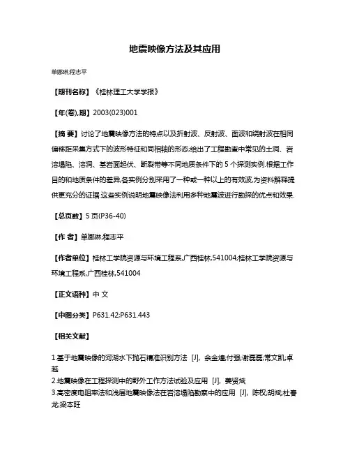 地震映像方法及其应用