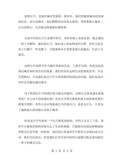 真情乞丐作文范文