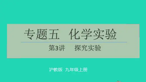 九年级化学上册专题五化学实验第3讲探究实验习题课件沪教版ppt