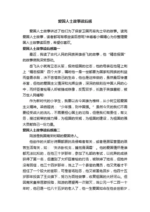 爱国人士故事读后感