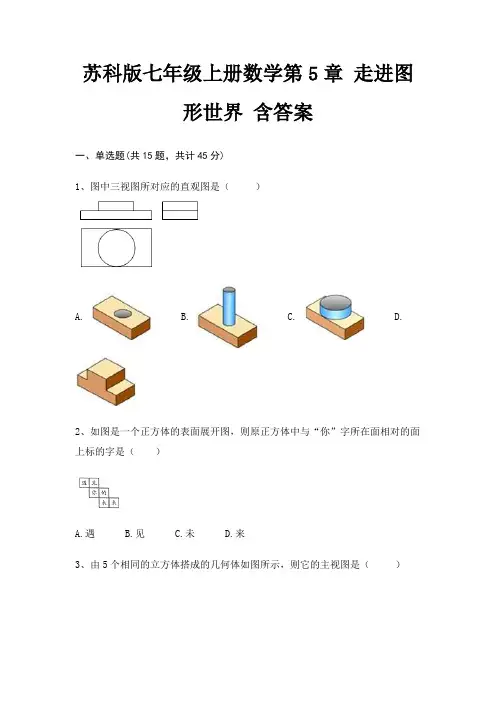 苏科版七年级上册数学第5章 走进图形世界 含答案