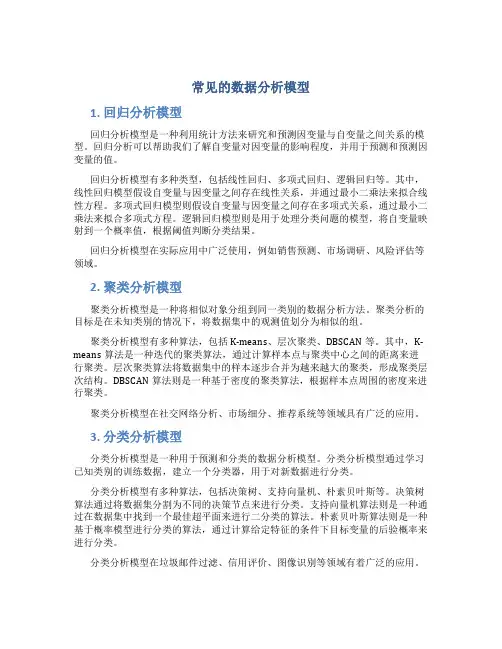 常见的数据分析模型