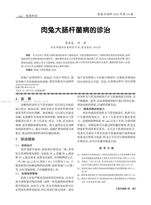 肉兔大肠杆菌病的诊治