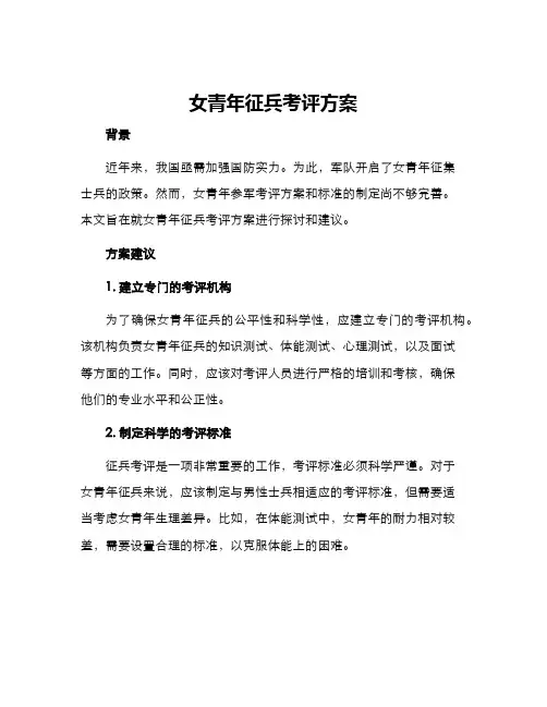 女青年征兵考评方案