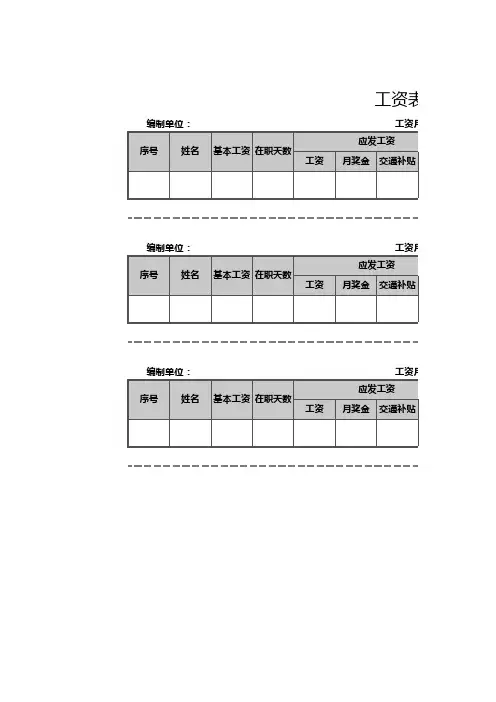 工资表模板