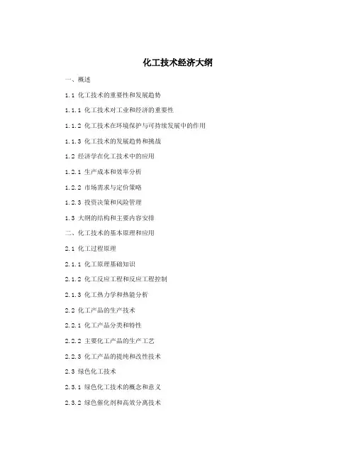 化工技术经济大纲