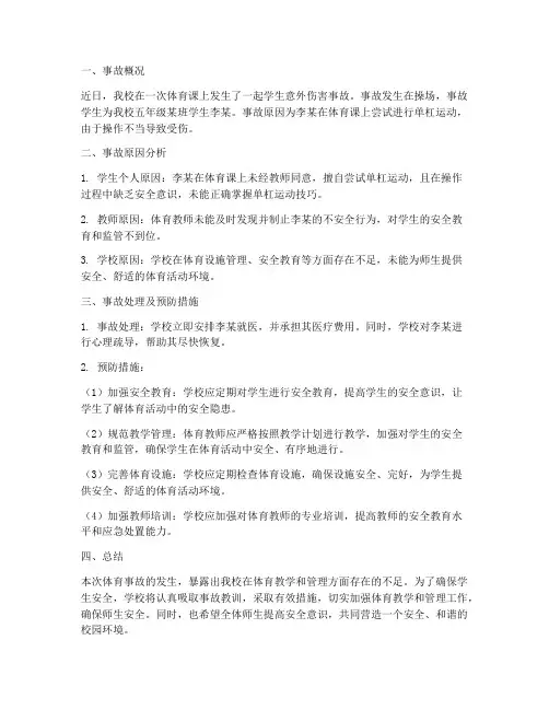 体育事故分析总结范文