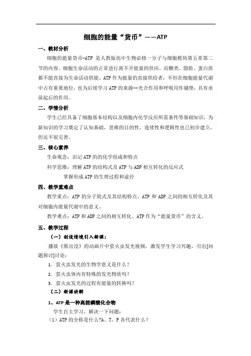 《细胞的能量“货币”-ATP》