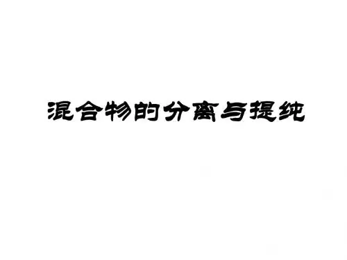 混合物的分离与提纯