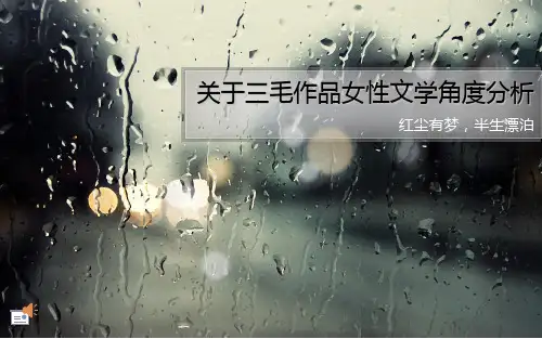 关于三毛作品女性文学角度分析