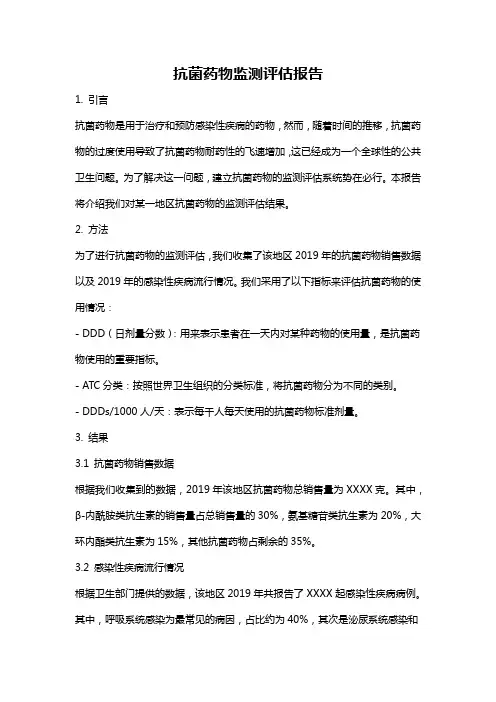 抗菌药物监测评估报告