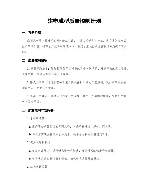 注塑成型质量控制计划